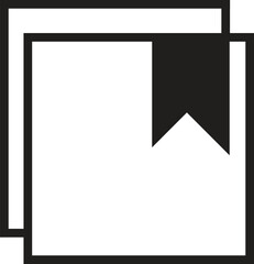 Simple bookmark icon on two stacked square documents