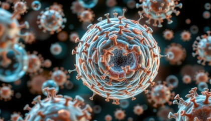 Detailed Visualization of Virus Structure and Transmission at Microscopic Level in Healthcare Context