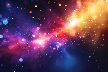 Fototapeta premium Colorful magic explosion on dark background.