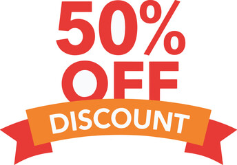 50% Off Discount Poster | Sale Promotion Vector | Special Offer Banner | Marketing Graphic Design | Retail Sale Illustration