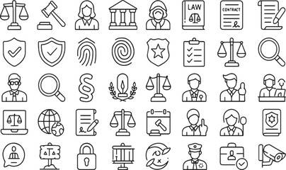 Collection of law and justice icons