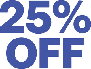 blue percent sign on white