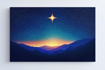 royal and stylish, A banner featuring a large, stylized illustration of the star of Bethlehem