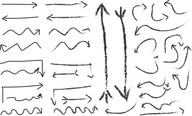 set of hand drawn arrow