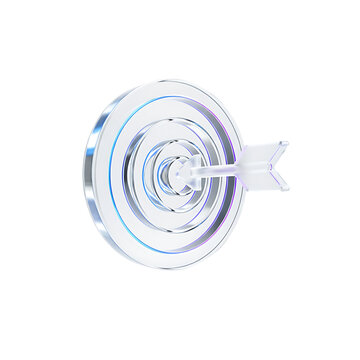 Goal achieved: accurate glass target with arrow hitting bullseye