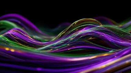 Light ribbons swirling in abstract void for birthday gift idea