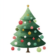 Fototapeta premium Festive Christmas tree illustration.