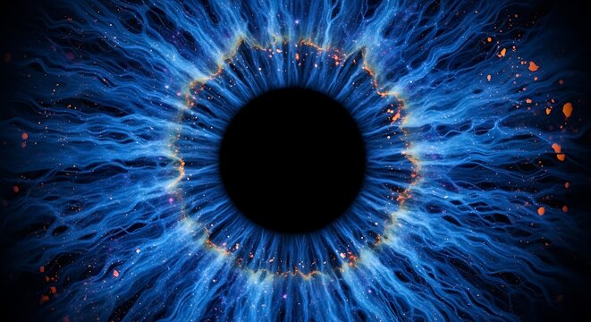 A mesmerizing closeup of a human eye with intricate details, showcasing the beauty and complexity of the iris and pupil in stunning clarity