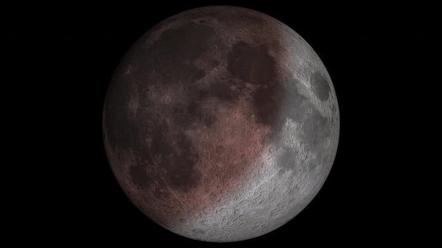 Total lunar eclipse showing red blood moon