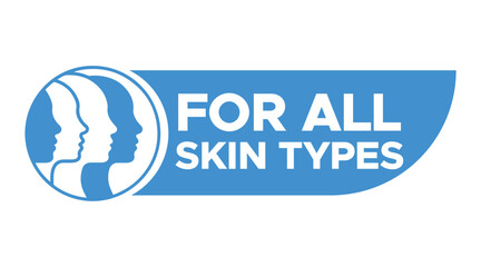 For All Skin Types Label – Cosmetic Badge Design for Skincare and Beauty Packaging