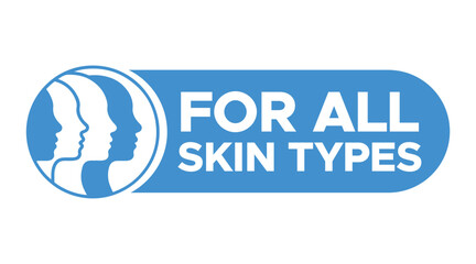 For All Skin Types Label – Cosmetic Badge Design for Skincare and Beauty Packaging