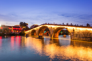 CHINA, Hangzhou - JUN 23: The Grand Canal, a UNESCO World Heritage Site, is the longest artificial river in the world and a famous tourist destination on JUNE 23, 2016 in hangzhou, China.
