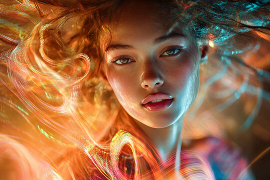 Energetic Dance Lesson With Rollers Vibrant Neon Lights Motion Urban Youth Style Generative AI