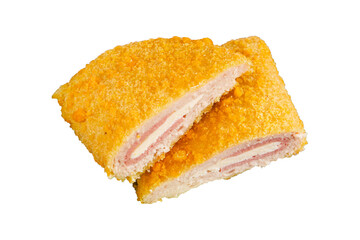Cordon bleu cutlet meat dish French cuisine vegetable dish natural product tasty snack fresh delicious gourmet food background on the table rustic top view copy space