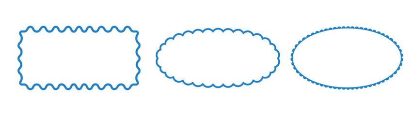 Decorative frames with wavy and jagged edges