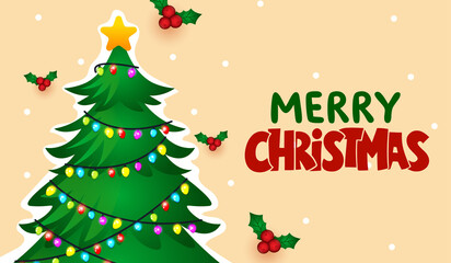 Naklejka premium Merry Christmas. And a Happy New Year