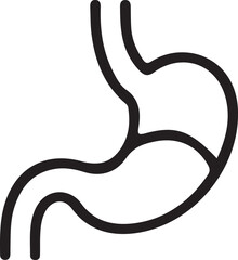 Obraz premium Human Stomach Organ Line Icon Art & Illustration