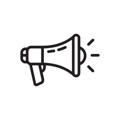 Megaphone or Loudspeaker Line Icon. Announcement, Marketing, and Voice Promotion Vector.