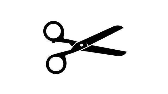 Vector illustration&nbsp;of black scissors icon on a transparent background