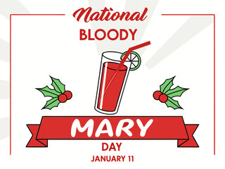 Festive National Bloody Mary Day Celebration on January 11th with Holiday Themed Decorations celebratory