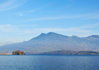 Luzern lake and Alps 