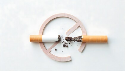 No smoking symbol Made from cigarette