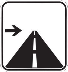 Road Ahead Arrow Right Detour Sign Vector | Traffic Information Route Direction Warning Symbol Guide Template