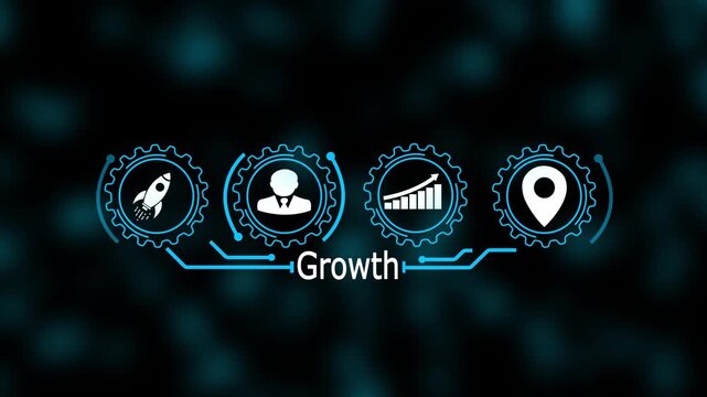 Business Growth and Innovation Strategy Concept with Technology, Leadership, and Digital Transformation for Corporate Success.