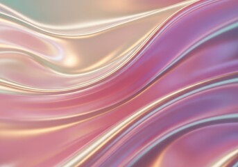 Fototapeta premium Abstract flowing iridescent liquid surface with soft light and shadow