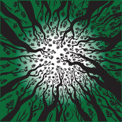 abstract grunge background with leaves