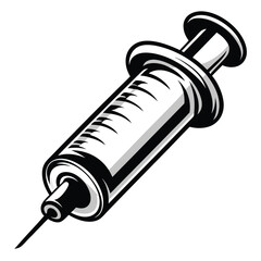 Syringe Icon Medical Tool Design on White Background