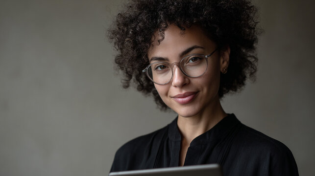 Work and business smiling millenniaд african american woman.