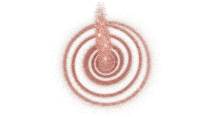 Isolated sparkling rose gold dust spiral, elegant design element for celebration projects