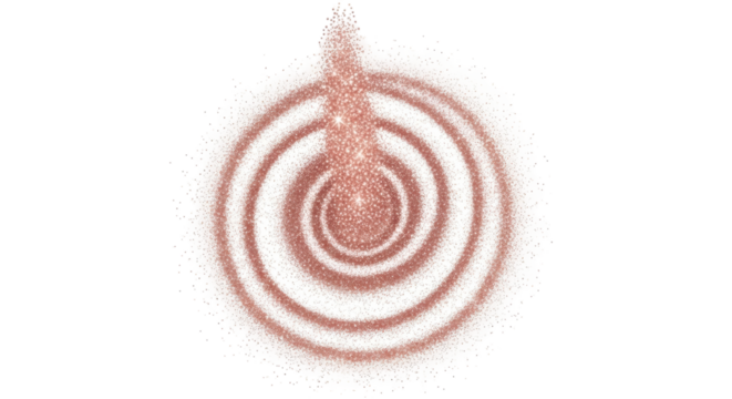 Isolated sparkling rose gold dust spiral, elegant design element for celebration projects