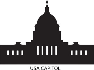 silhouette vector of us capitol illustration