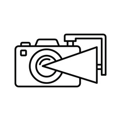 Camera icon with flash, representing photography and lighting