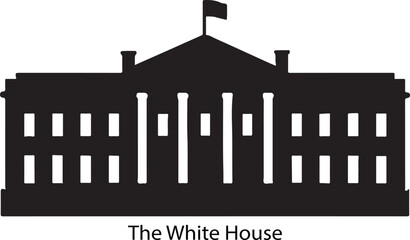 silhouette of the white house of usa on isolated background