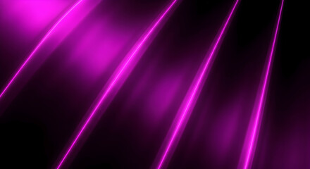 Fototapeta premium Vibrant pink and purple diagonal light rays cut through darkness, creating a dynamic and modern abstract pattern with a sleek, glowing effect, ideal for digital backgrounds