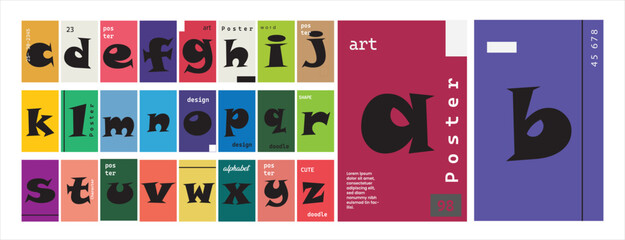 Creative Alphabet Poster Vector Set with Bold Typography, Abstract Letter Designs, and Colorful Minimal Layouts for Modern Graphic Art and Branding Projects