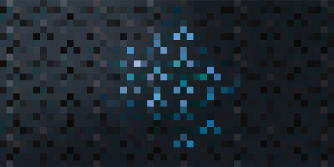 A glowing blue and cyan pixel art structure with a symmetrical fractal-like design.