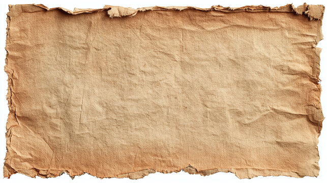 Vintage parchment with frayed edges and a weathered appearance, evoking a sense of history and age