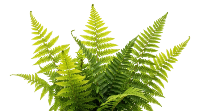 Isolated Lady Fern with Delicate Fronds in Lush Green Colors for Natural Elements and Decor