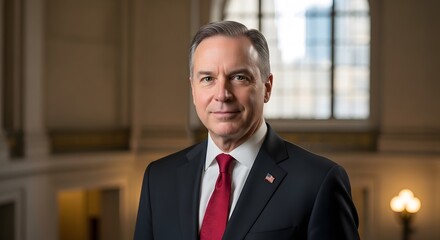 US Professional Businessman or Politician Portrait Indoors