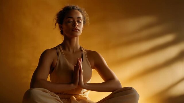 Artistic digital composition showing meditative silhouette surrounded by gradient thermal light &mdash; representing inner balance, body awareness, and wellness visualization aesthetics. cinematic color