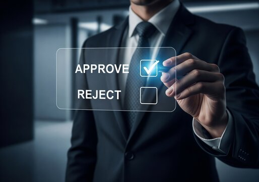 businessman pressing virtual button