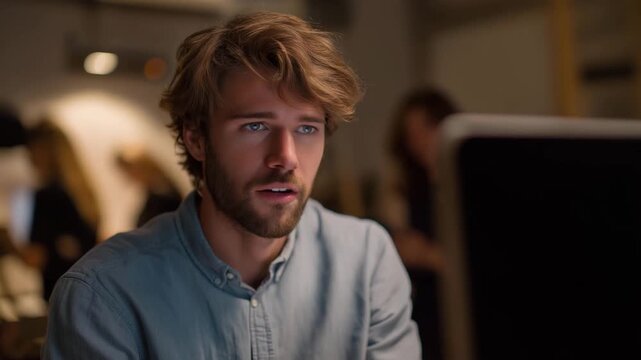 Close-up of director&rsquo;s tearful smile reflected on monitor light, surrounded by animators clapping &mdash; representing creative joy, emotional connection to artistry, teamwork recognition, and the human