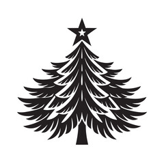 Obraz premium Angelic Wing Christmas Tree Silhouette Design