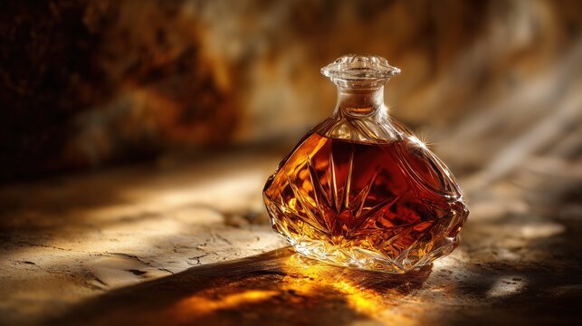 rich textured liquid cognac bottle 