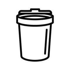 Outline icon of a trash can with lid