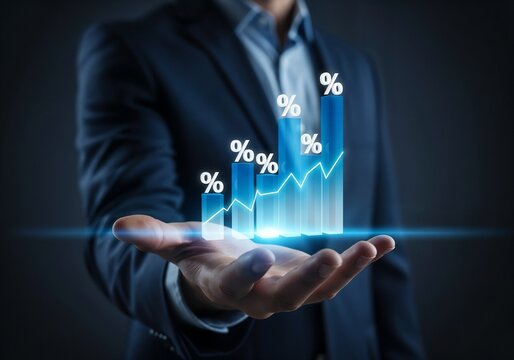 businessman touching virtual screen